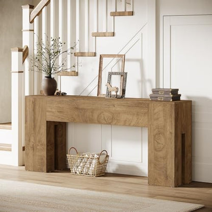 Tribesigns 71-Inch Long Console Table for Entryway, Farmhouse Sofa Console Behind Couch, Entry Table for Hallway, Foyer, Living Room, Burlywood - color: Burlywood
