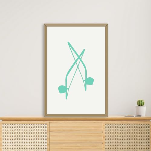 (unframed) Wall Art Print Of Berimbau, Capoeira, Brail, Instrument, Marcial Arts 2 - Eco-friendly Poster, Custom Decor For Home, Office, Bedroom, Bath Room, Living Room, (10x8 IN) - 102238MI - color: Mint, size: 8x10 Inch