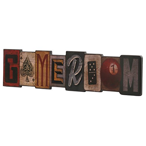 Game Room Wood Wall Decor - Large Vintage Game Room Sign for Man Cave or Basement