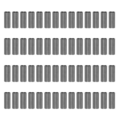 PATIKIL 3/64" 1.2mm Wire Rope Loop Sleeve 100 Pcs Copper Double Ferrule Duplex Crimping Loop Sleeve for Wire Rope Cable Fittings Rigging Fishing Wire,Black - size: 3/64"