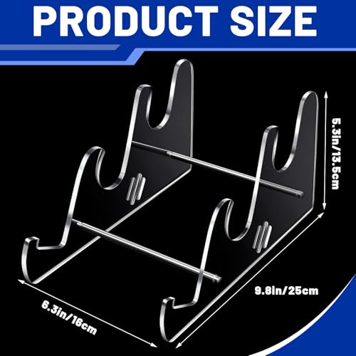 Taiyin Acrylic Keyboard Display Stand Holder Mechanical Computer Stand Shelf for Desk Transparent Acrylic 3 Tier Keyboards Storage Holder Tray for Computer Tablet Picture Frame(2 Pcs)