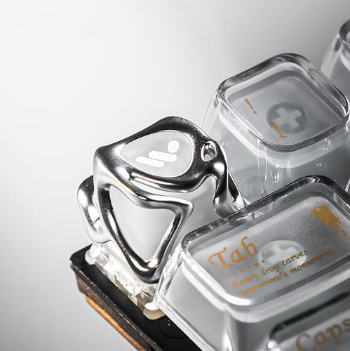 dagaladoo Artisan Keyboard keycaps,Clear keycaps Jelly Set | 1U ESC,Shine Through custom key caps for Cherry-Mx Switches Mechanical Keyboard(Metal,Silver) - color: Silver(only one keycap)