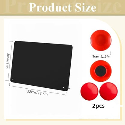 1-Pack Magnet Board, Magnet Display Stand, 12.6 x 11 Inch Memo Board with Removable Feet for Desk, Kitchen, Memo, Photo and Document Display (1, Black-Horizontal) - color: Black-horizontal