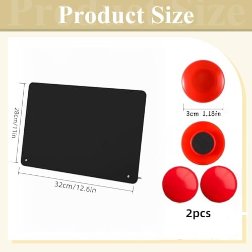 1-Pack Magnet Board, Magnet Display Stand, 12.6 x 11 Inch Memo Board with Removable Feet for Desk, Kitchen, Memo, Photo and Document Display (1, Black-Horizontal) - color: Black-horizontal