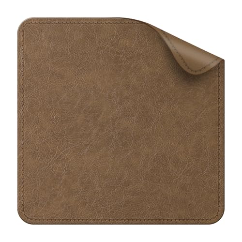 Imitation Crazy Horse Leather Desk Mat - Waterproof Desk Pad - Ideal for Large Mouse Pad and Desk Mats on Top of Desks (Camel+Camel, 11"*8") - color: Camel+camel, size: 11" x 8"