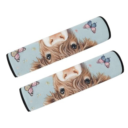 Wheelchair Armrest Pads Highland Cow Butterfly Wheelchair Accessories Chair Arm Pads Universal for Wheelchair Armrests Office Transport Chairs - color: Highland Cow Butterfly