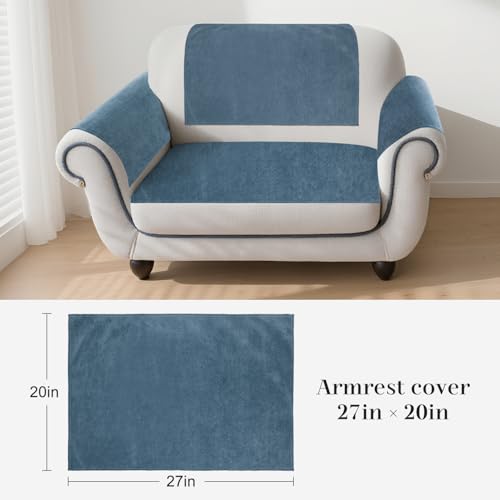 Couch Arm Covers Sofa Arm Covers Set of 2, Waterproof Couch Cover Armchair Cover for Recliner, Non Slip Sofa Headrest Covers Armrest Cover Couch Slipcover Protector, Dark Blue - color: Dark Blue
