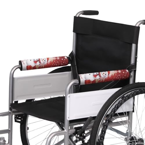 Christmas Wheelchair Armrest Covers Snowman Wheelchair Parts Accessories Portable Mobile Arm Support for Wheelchair Office Transport Chair Mobility Scooter Gift for Women Men - color: Christmas Snowman