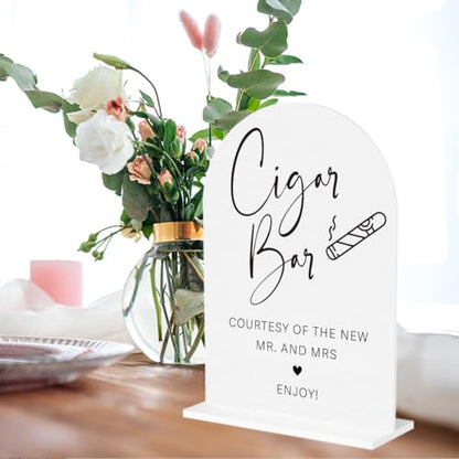 Cigar Bar Sign Wedding Engagement Party Table Desk Acrylic Decor - color: Cigar Bar