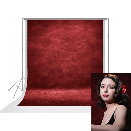UrcTepics 8x12ft Red Abstract Photography Backdrop for Studio Portraits, Headshots - Textured Professional Background Cloth - color: Red, size: 8×12 ft