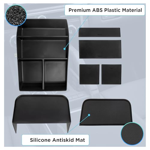 Center Console Organizer Compatible with 2024-2026 Chevy Traverse Interior Accessories, Divider Compartment Tray and Center Console Bottom Storage Box; Not fit for 2024 Chevy Traverse Limited - size: Center Console Bottom Tray (2PC)