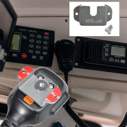 HYS Aluminium Alloy Car Mount Kit for CB, VHF & UHF Radios, Handheld Radio Bracket with Hand Mic Holder and Base, 2pcs, Gray - color: Gray, size: 2 Pieces