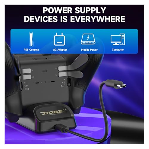Controller Charger Dock for Switch 2 Pro, Nintendo Switch Pro, PS5 & Xbox Series X/S – Dual Fast Charging Station with LED Indicator, Type-C Adapter, Compact Stand