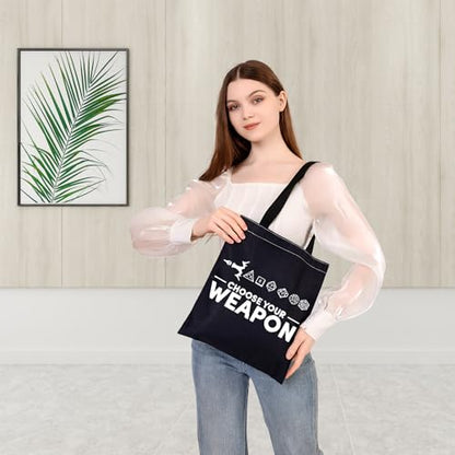 BDPWSS Choose Your Weapon Tote Bag Tabletop Role Playing Gamer Gift Dragons D20 RPG Gaming Gift