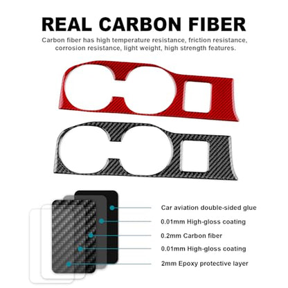 AIRSPEED for Subaru Impreza 2005 2006 2007 Gear Shift Cup Holder Frame Cover Carbon Fiber Center Console Interior Trim Accessories, Red - color: Cup Holder Frame Red