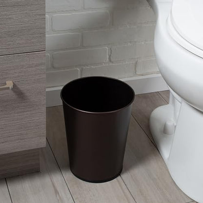 Bath Bliss 5 Liter Small Wastebasket | Round Open Top | Trash Can | Bathroom | Bedroom | Kitchen | Office | Dorm | Disposal Waste Bin | Garbage | Oil Rubbed Bronze - color: Bronze, size: 1 Pack
