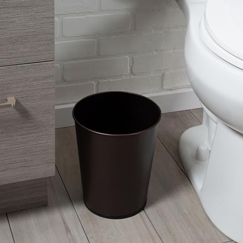 Bath Bliss 5 Liter Small Wastebasket | Round Open Top | Trash Can | Bathroom | Bedroom | Kitchen | Office | Dorm | Disposal Waste Bin | Garbage | Oil Rubbed Bronze - color: Bronze, size: 1 Pack