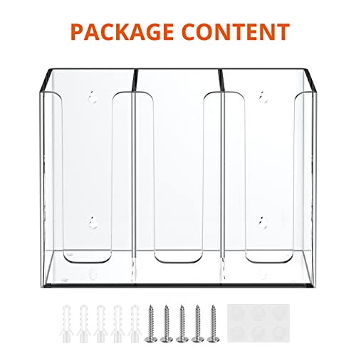 Richboom Acrylic Coffee Cup and Lid Storage Organizer Holder, 3 Compartments, Clear - color: Clear-3 Compartment