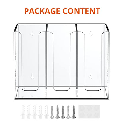 Richboom Acrylic Coffee Cup and Lid Storage Organizer Holder, 3 Compartments, Clear - color: Clear-3 Compartment