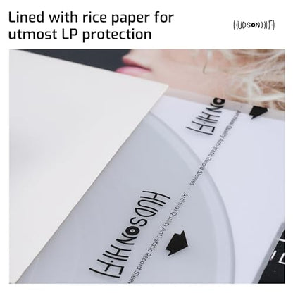 Hudson Hi-Fi Anti-Static Vinyl Record Sleeves - Durable Clear Disc Sleeves- Protect Your LP Albums from Scratches, Dust & Dirt - Acid-Free Rice Paper Disc Covers, 250x Inner Sleeves - size: 250 Inner Sleeves