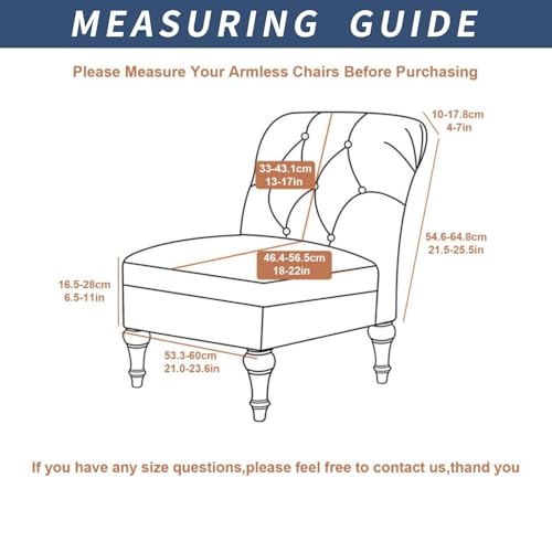 Eco-Ancheng Armless Chair Slipcover Removable Armless Accent Chairs Covers Washable Armless Slipper Chair Slipcover Printed Armless Chair Furniture Protector Covers for Living Dining Room Hotel - color: A4