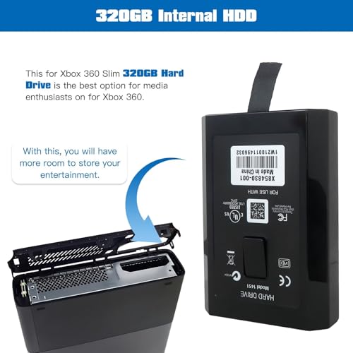 USonline911 2026 Upgraded 320GB 320G Internal HDD Hard Drive Disk Disc for Xbox360 Xbox 360 S for Slim Games