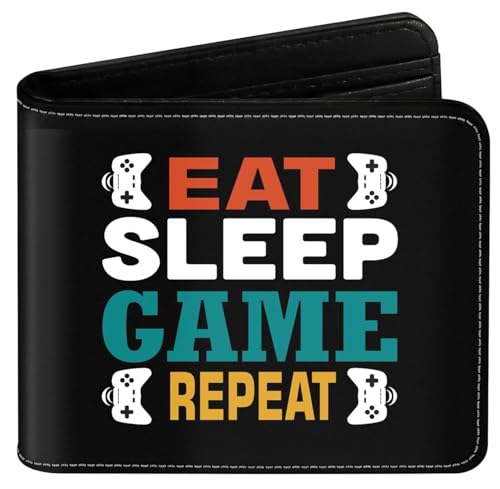 EXXBYELI Boys Wallet Gamepad Leather Wallets Credit Id Card Cash Holder Black Rfid Blocking Zipper Cute Cool Funny Aesthetic Wallets With Coin Pocket Id Window Teen Wallets for Boys Teenager Wallet - color: games-text-12