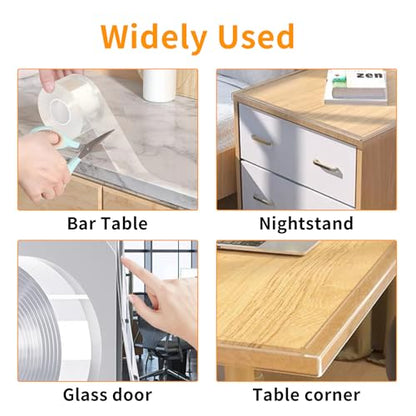 0.8 in x 9.84 FT,Clear Edge Protector Strip Sharp Edge Wrap Cover Tape, Self Adhesive Protective Bumper Guards for Cabinet Door Desk Glass Table Bed Furniture, Kitchen Countertop, Waterproof - size: 0.8in x 9.84FT