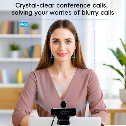 2K Webcam PC Webcam with Microphone and Physical Privacy Cover, Noise-Canceling Microphone, Auto Light Correction, Wide Angle, Plug and Play for Conferences/Online Classes/Live Streaming/Zoom/Teams - style: 2K
