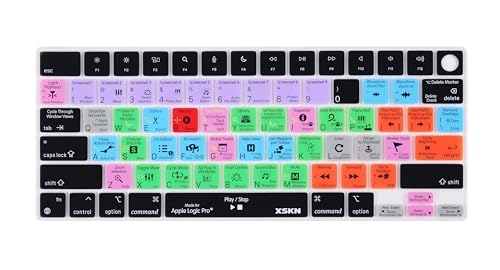 XSKN Logic Pro Shortcut US Version Keyboard Cover Skin for 2026-2021 MacBook Pro 14 16 inch MacBook Air 13 15 inch with M5/M4/M3/M2/M1 and MacBook Neo