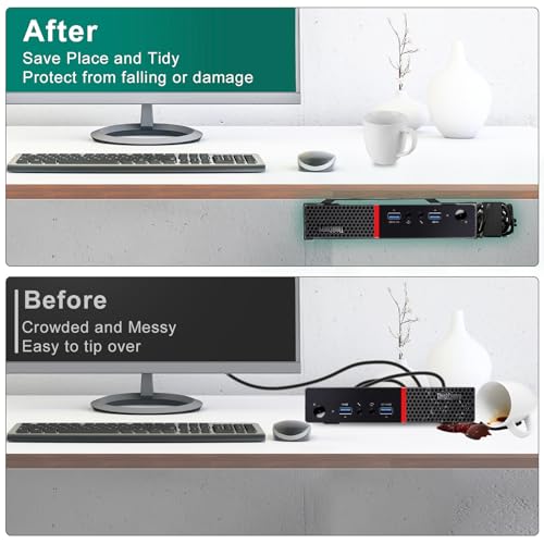 Mini PC VESA Mount for Lenovo ThinkCentre M720Q, M710Q, M715q, M900, M900x, M910Q, M73, M800z, M700, M700z, M600, 10M2,10M3, Wall & Under Desk Mount for Lenovo ThinkCentre Tiny Desktop Mini PC