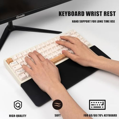 Ergonomic 70% Keyboard Wrist Rest-12.8" Silicone Non-Slip Keyboard Hand Rest, Relief of Hand Pain(Black) - color: Black