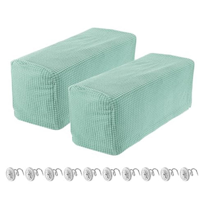uxcell 2pcs Stretch Armrest Covers for Chairs/Sofas, Couch Arm Covers with Twist Pin, Furniture Protector Slipcovers Mint Green - color: Mint Green