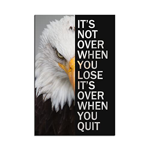 WYJZDZQ8 Animal Motivational Canvas Office Print Wall Art Eagle Inspirational Picture Animal Poster Painting Modern Inspiring Artwork for Home Living Room Office Decor Ready to Hang [12''W x 18''H] - color: Inspirational-8, size: 18"L x 12"W