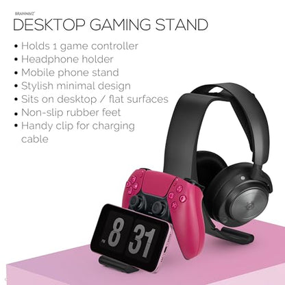 BRAINWAVZ Desktop Game Controller & Headphone Stand Hanger - Stylish, Minimalist Wave Design for PS5, Xbox, Switch, PC & Retro Gamepads (UGDS14) - color: Green