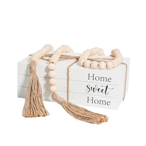 Decorative Books for Home Decor, Wooden Faux Book for Decoration, Farmhouse Stacked Display Books (Home Sweet Home) - style: Home Sweet Home