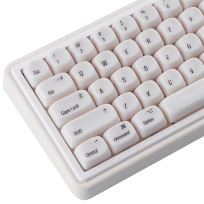 Tsungup MOA Keycaps,136 Keys Cute Ceramic Textured Custom Keycaps 60 75 Percent, Minimalist White Mac Keycap Set Key Caps Keyboard for Cherry Gateron MX Swithes Mechanical Keyboards(Translucent White) - color: White