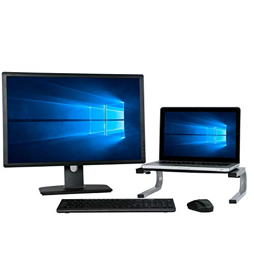 Allsop Redmond Monitor Stand, Holds 40 lbs with Keyboard Storage Space - Black (29248) - style: Monitor Stand