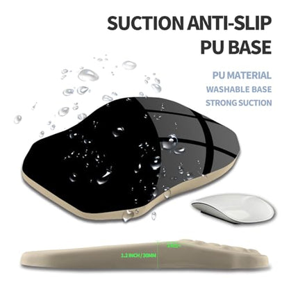 Ergonomic Raised Mouse Pad Wrist Support with Bilateral Slope Memory Foam Mousepad for Wrist Rest and Carpal Tunnel Pain Relief 11.8x7.9〃 Khaki - color: Khaki