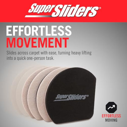 Super Sliders 5" Slide & Hide Reusable Furniture Sliders for Hard Surfaces, Anti-Slip Protective Furniture Moving Pads for Beds, Sofas, Dressers, Set of 4, Beige - size: 5 Inch, style: For Hardwood