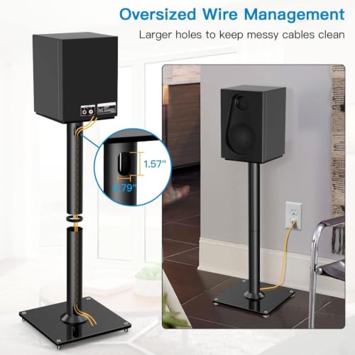 PERLESMITH Universal Floor Speaker Stands for Surround Sound up to 22LB, 27.56 Inch Bookshelf Speaker Stand for Klipsch, Polk, Yamaha & Other Large Satellite, Bookshelf Speakers, Studio Monitors,2P - size: Weight 22 LBS