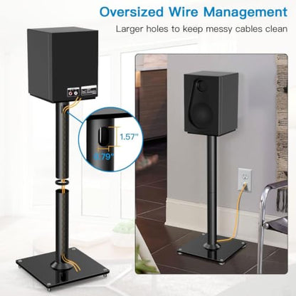 PERLESMITH Universal Floor Speaker Stands for Surround Sound up to 22LB, 27.56 Inch Bookshelf Speaker Stand for Klipsch, Polk, Yamaha & Other Large Satellite, Bookshelf Speakers, Studio Monitors,2P - size: Weight 22 LBS