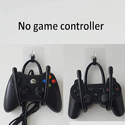 Universal Adhesive Game Controller Organizer Wall Mount and Clip for Xbox One PS4 Switch Pro - Headphone Holder - Easy to Install - 2 Pack