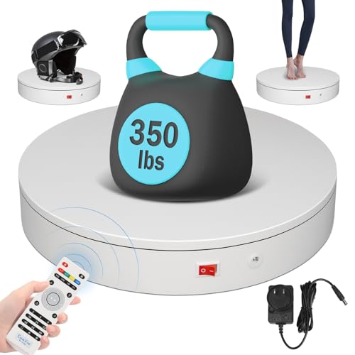 12.6In/32cm Rotating Platform, 350lbs Capacity Motorized Electric Turntable, Heavy Duty Motorized Rotating base, Large Motorized Rotating Display Stand,Photography Turntable with Remote - size: 12.6inch/White/300Lbs Load