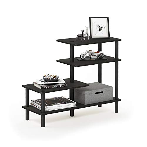 Furinno Turn-N-Tube 3-Tier Side Display Rack, Espresso/Black - color: Espresso/Black, style: 4-Tiers, Side Ladder