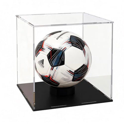 Acrylic Display Case 10x10x10 Inch, Clear Collectible Display Box with Matte Black Base, Dustproof Showcase for Figures, Models, Sports Memorabilia – Easy Self Assembly - size: 10 x 10 x 10 inch