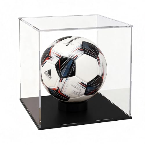 Acrylic Display Case 10x10x10 Inch, Clear Collectible Display Box with Matte Black Base, Dustproof Showcase for Figures, Models, Sports Memorabilia – Easy Self Assembly - size: 10 x 10 x 10 inch