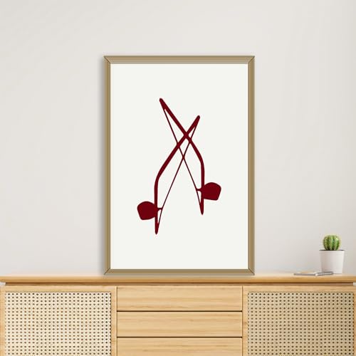 (unframed) Wall Art Print Of Berimbau, Capoeira, Brail, Instrument, Marcial Arts 2 - Eco-friendly Poster, Custom Decor For Home, Office, Bedroom, Bath Room, Living Room, (10x8 IN) - 102238RE - color: BURGUNDY, size: 8x10 Inch