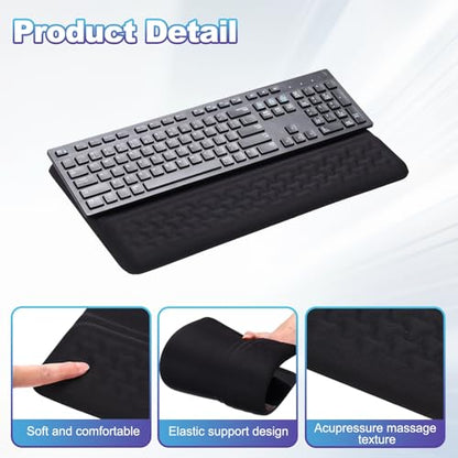 PATIKIL Computer Keyboard Stand with Wrist Rest, Computer Wrist Support Pad, Keyboard Stand Riser Holder Pad for Office Desk Gaming Home, Black - color: Black