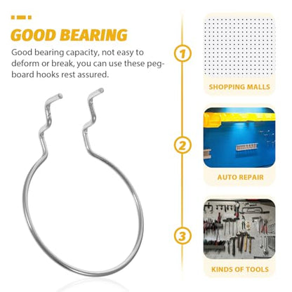 Angoily J Hooks 10pcs Pegboard Cup Holder Rings Pegboard Hooks Containers Jar Hook Holder for Kitchen Laundry Room Organizer Tool J Hook (Pack of 2) - size: 9X7CM (Pack of 2)
